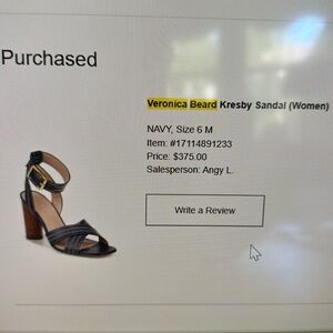 Veronica Beard Kresby Sandal Navy Blue sz: 6 - 6 1/2